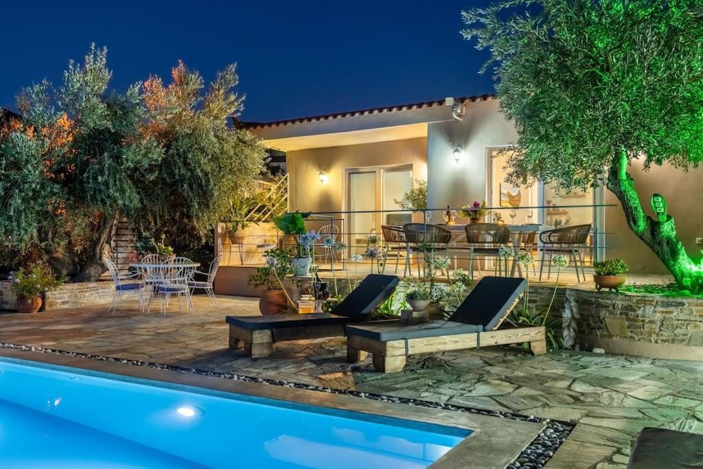Skopelos Blue Heaven Pool Villa In Olive Grove Екстериор снимка