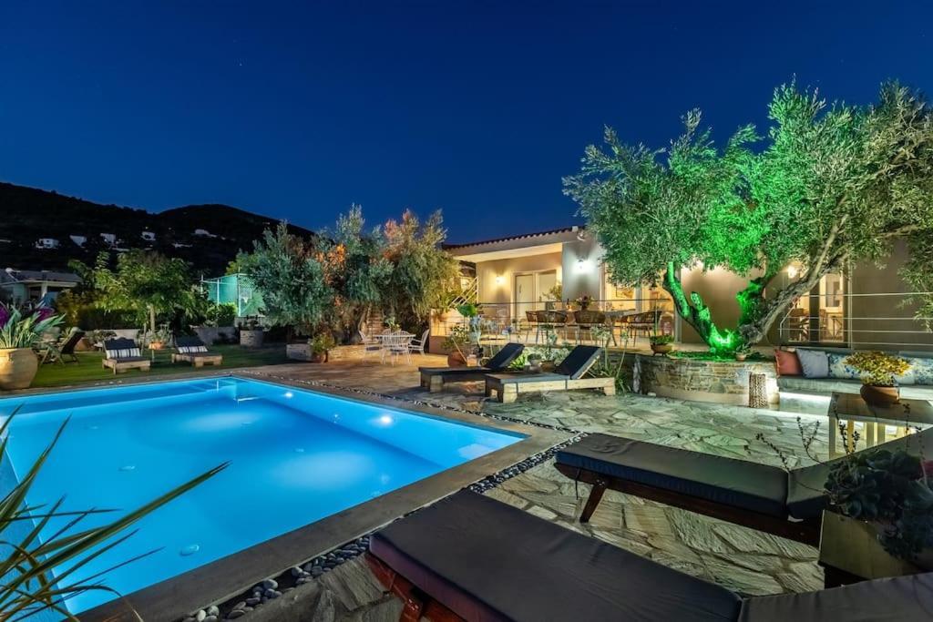 Skopelos Blue Heaven Pool Villa In Olive Grove Екстериор снимка