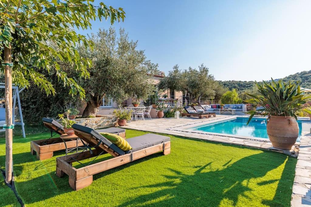 Skopelos Blue Heaven Pool Villa In Olive Grove Екстериор снимка